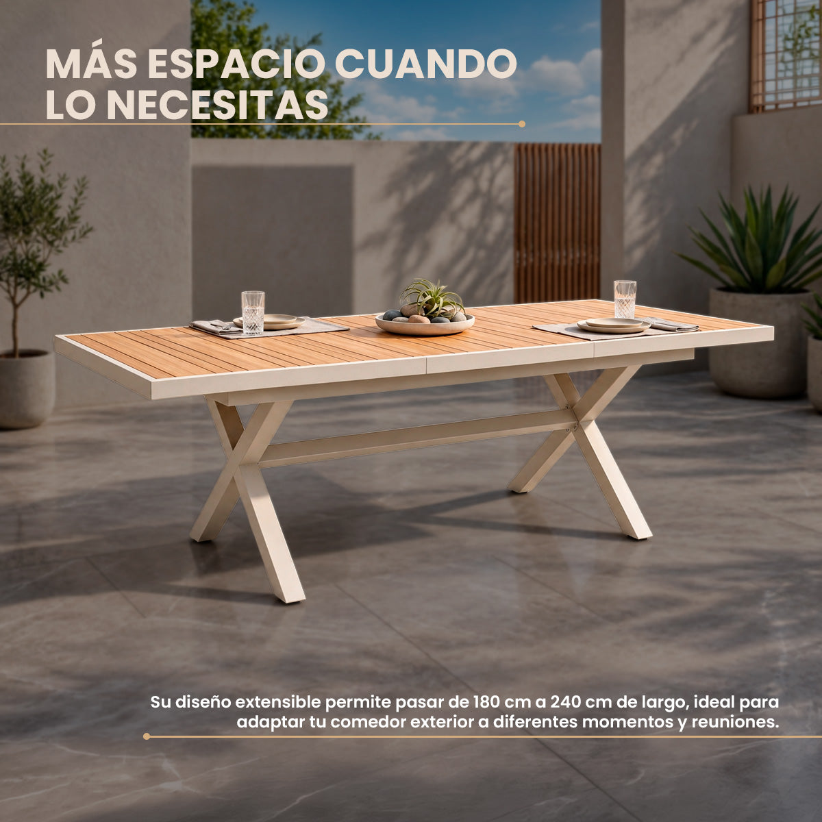 Mesa de Aluminio Extensible Piazza