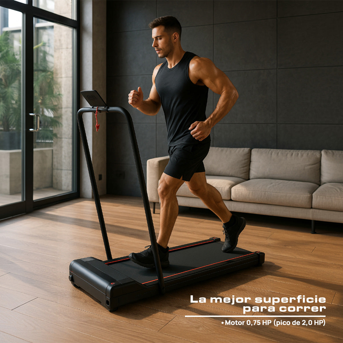 CAMINADORA ELÉCTRICA VEL 10.8KM BANDA ONDULADA MOTOR 2.0HP PANTALLA LED