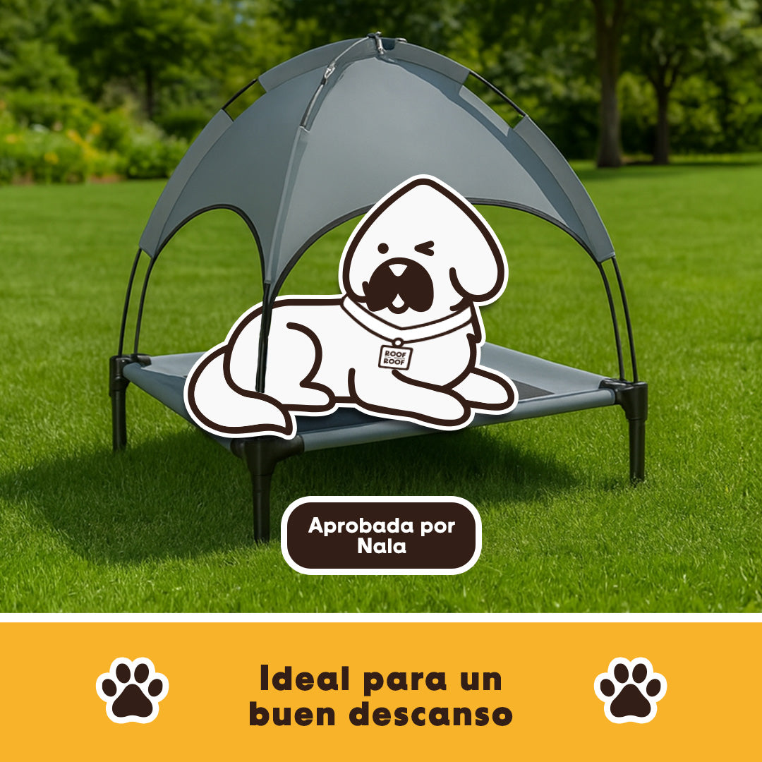 Cama Elevada con Toldo para perro, portátil