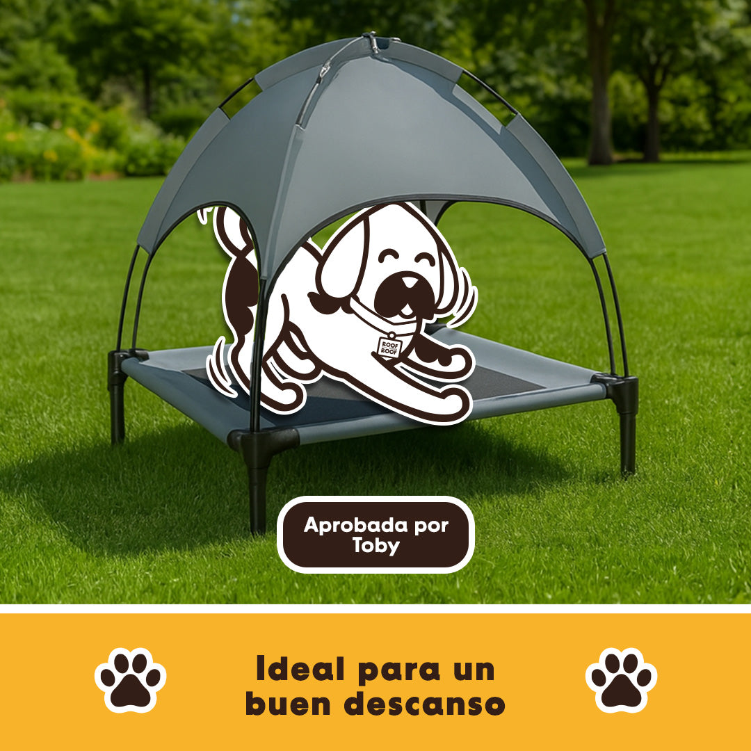 Cama Elevada con Toldo para perro, portátil