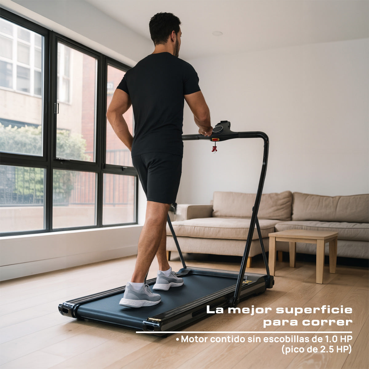 CAMINADORA ELÉCTRICA CON BARRA PANTALLA LED MOTOR 2.5HP