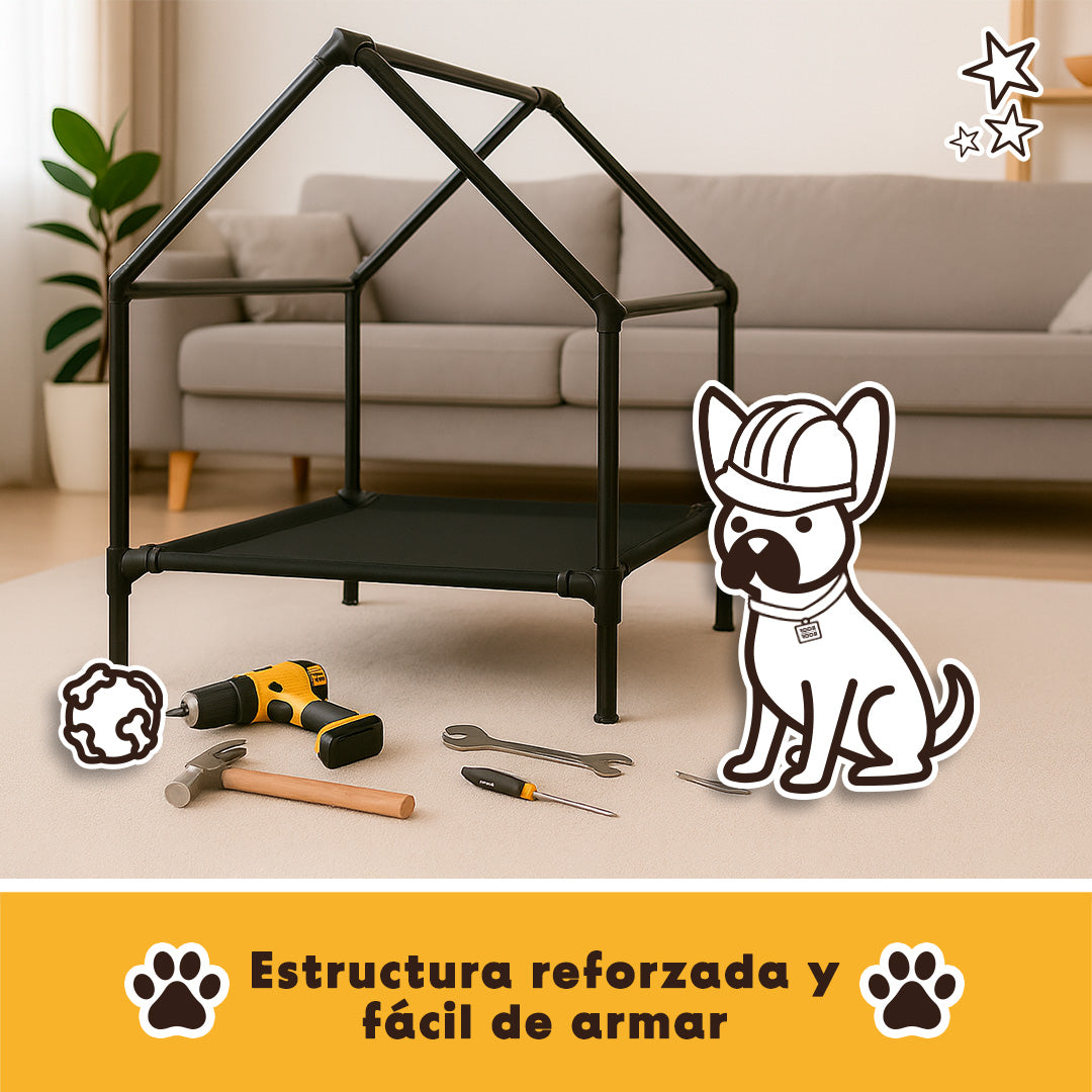 Casa campaña para perros portátil, piso elevado