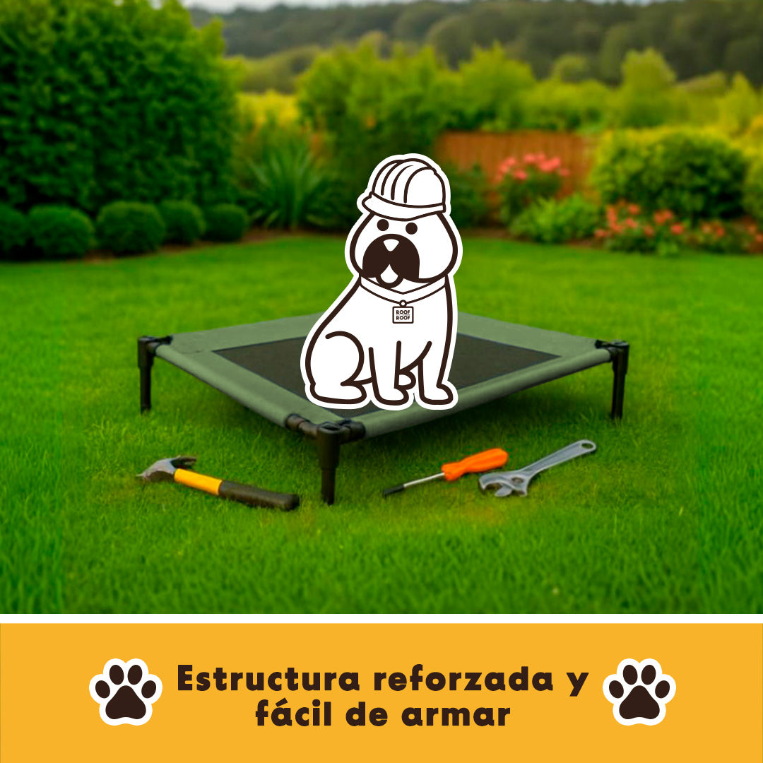 Cama Elevada con Toldo para perro, portátil