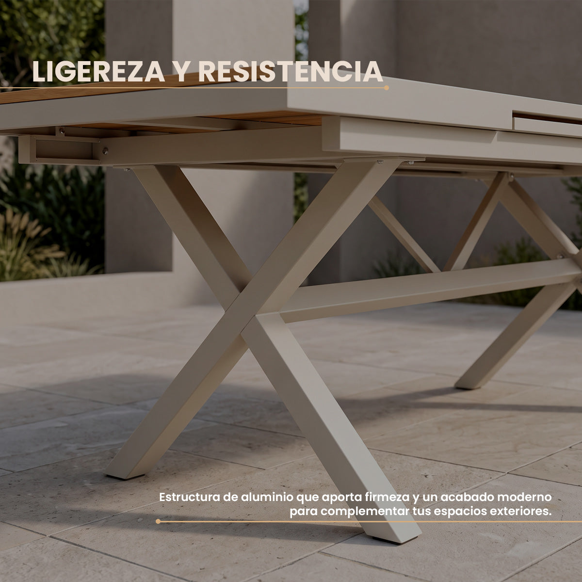 Mesa de Aluminio Extensible Piazza