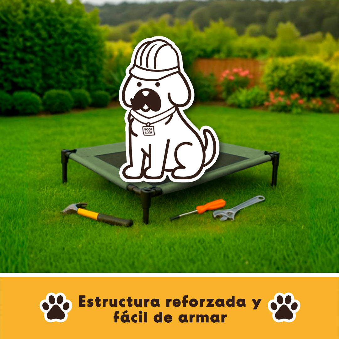 Cama Elevada con Toldo para perro, portátil
