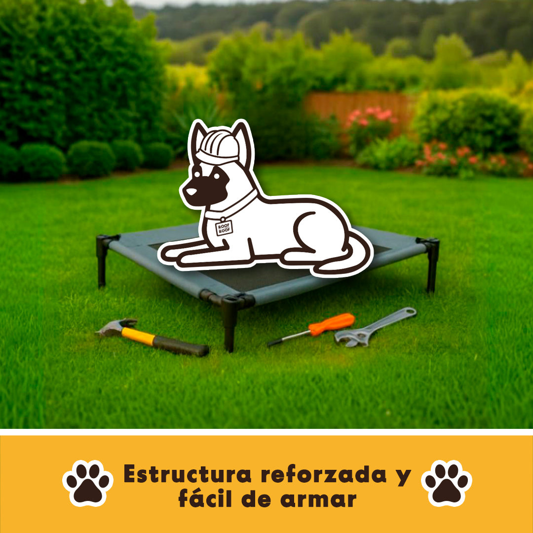 Cama Elevada con Toldo para perro, portátil