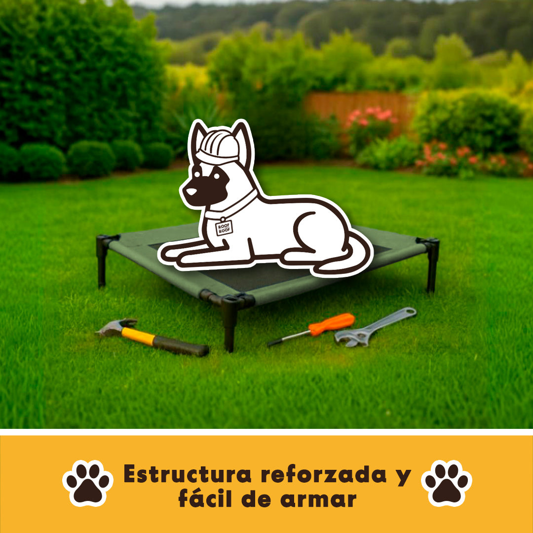 Cama Elevada con Toldo para perro, portátil