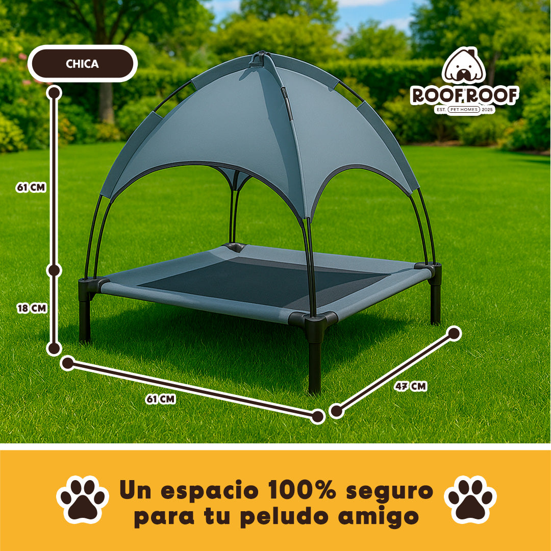 Cama Elevada con Toldo para perro, portátil