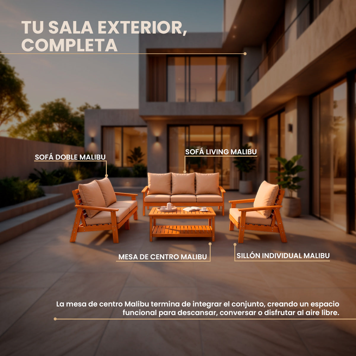 Juego de Sala Malibu para Exterior