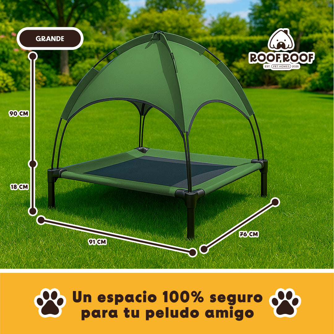 Cama Elevada con Toldo para perro, portátil