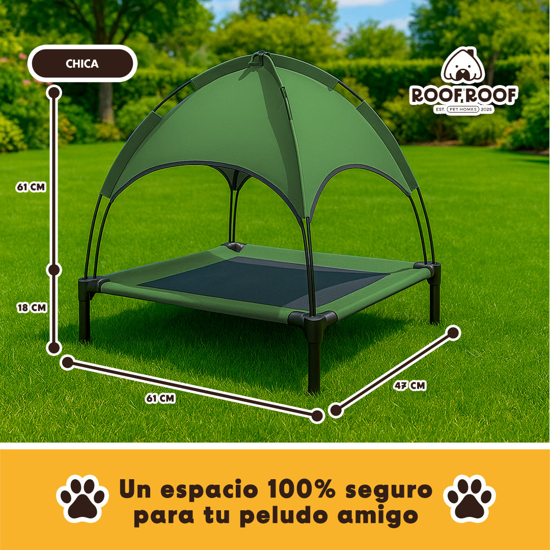 Cama Elevada con Toldo para perro, portátil