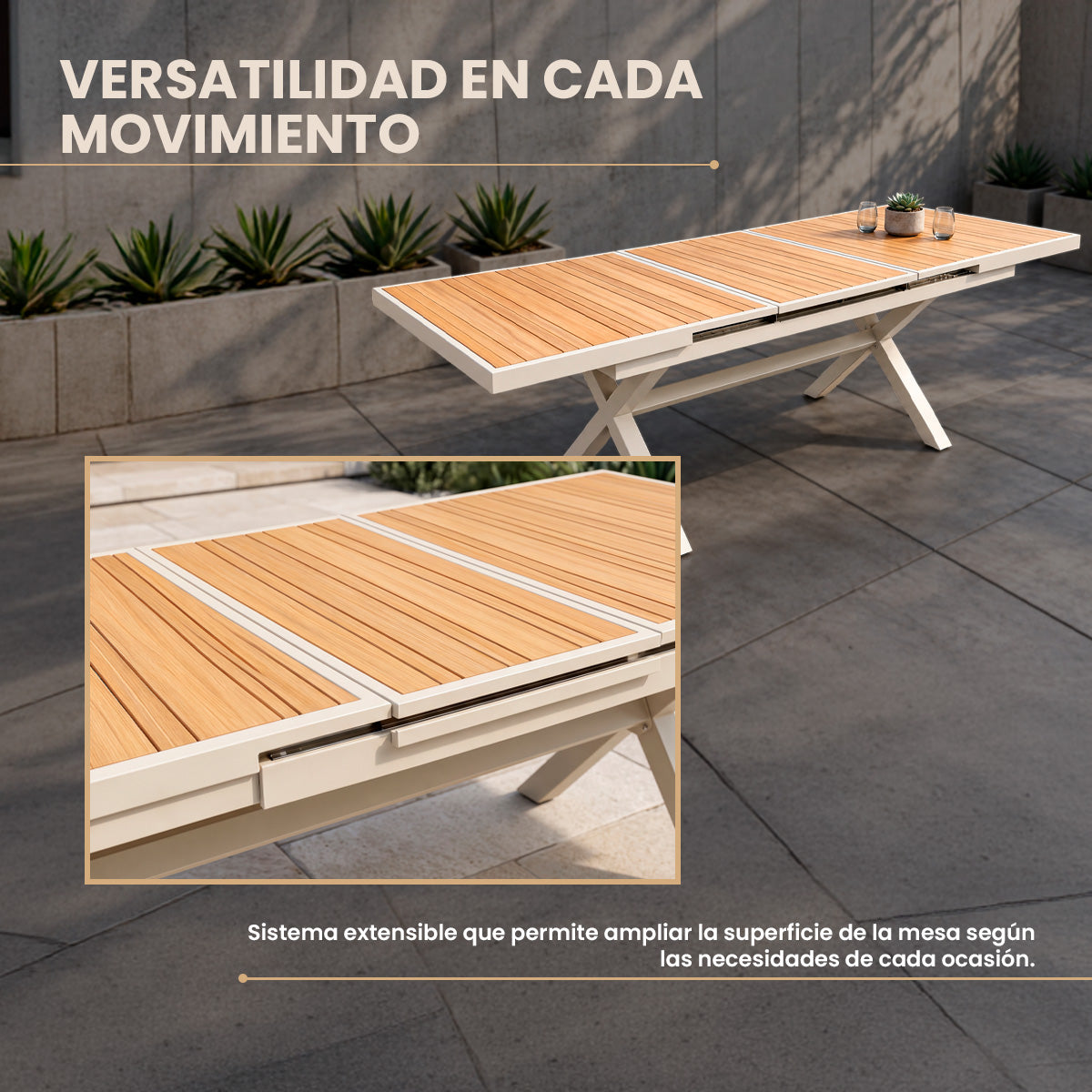 Mesa de Aluminio Extensible Piazza