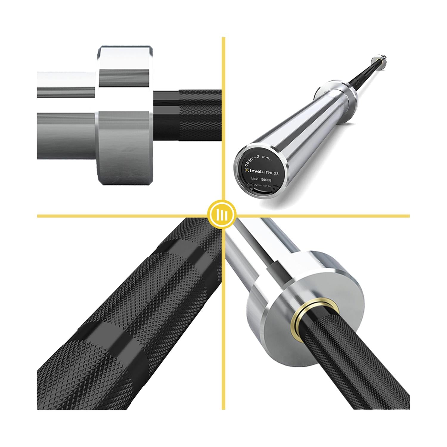 Barra Olímpica RA 2.2m 15kg/45lbs Profesional Para Gym 1500lbs