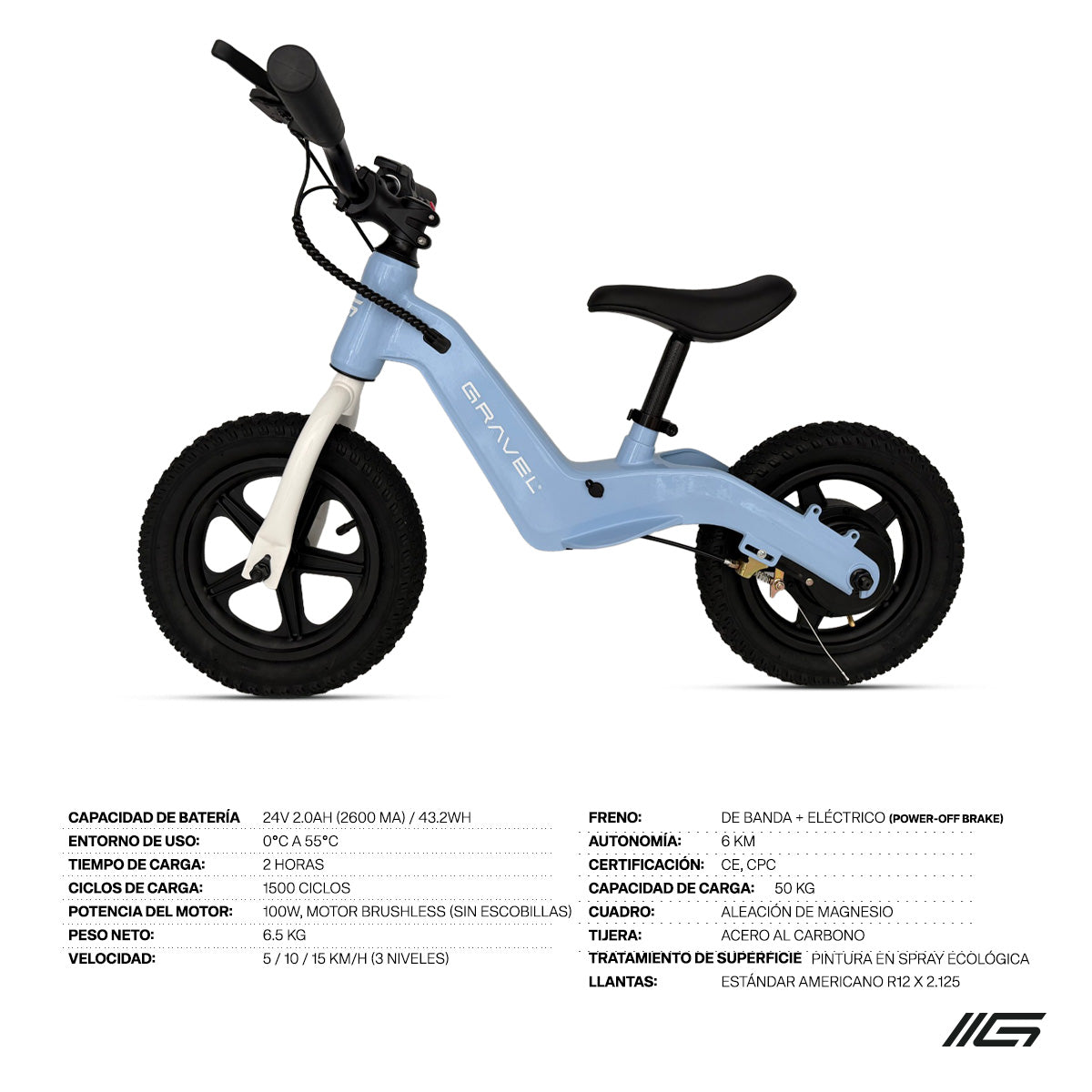 Bicicleta de Balance Eléctrica para Niño 12” 24V con Motor Brushless 100W