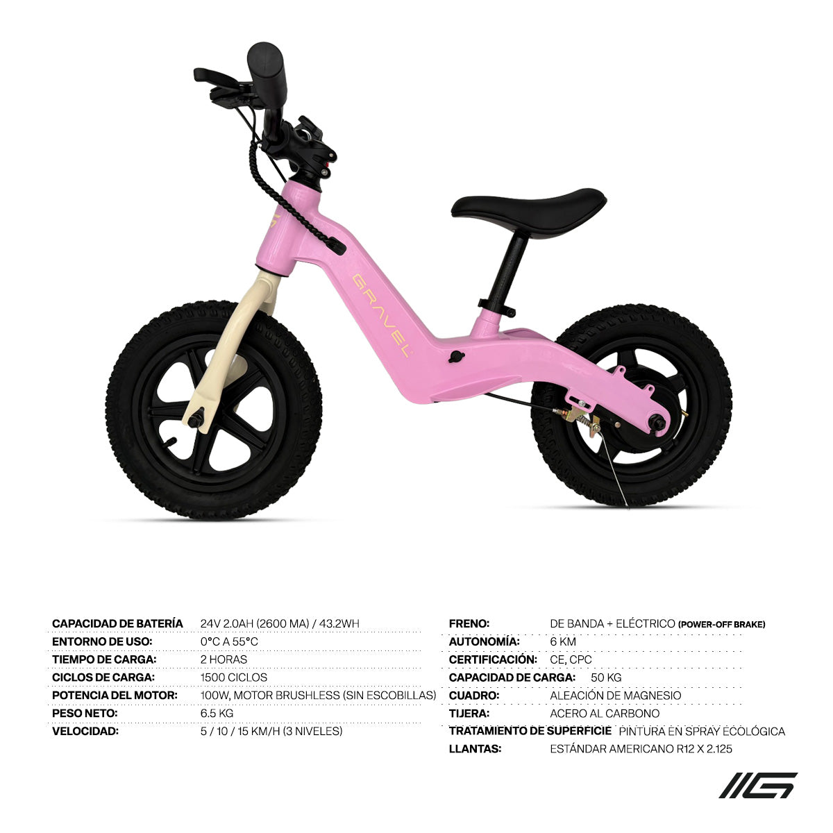 Bicicleta de Balance Eléctrica para Niño 12” 24V con Motor Brushless 100W