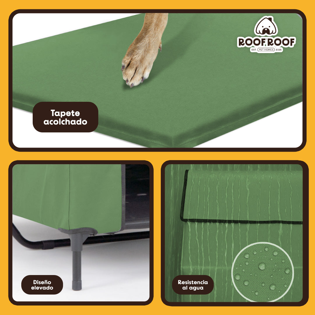 Casa campaña para perros portátil, piso elevado