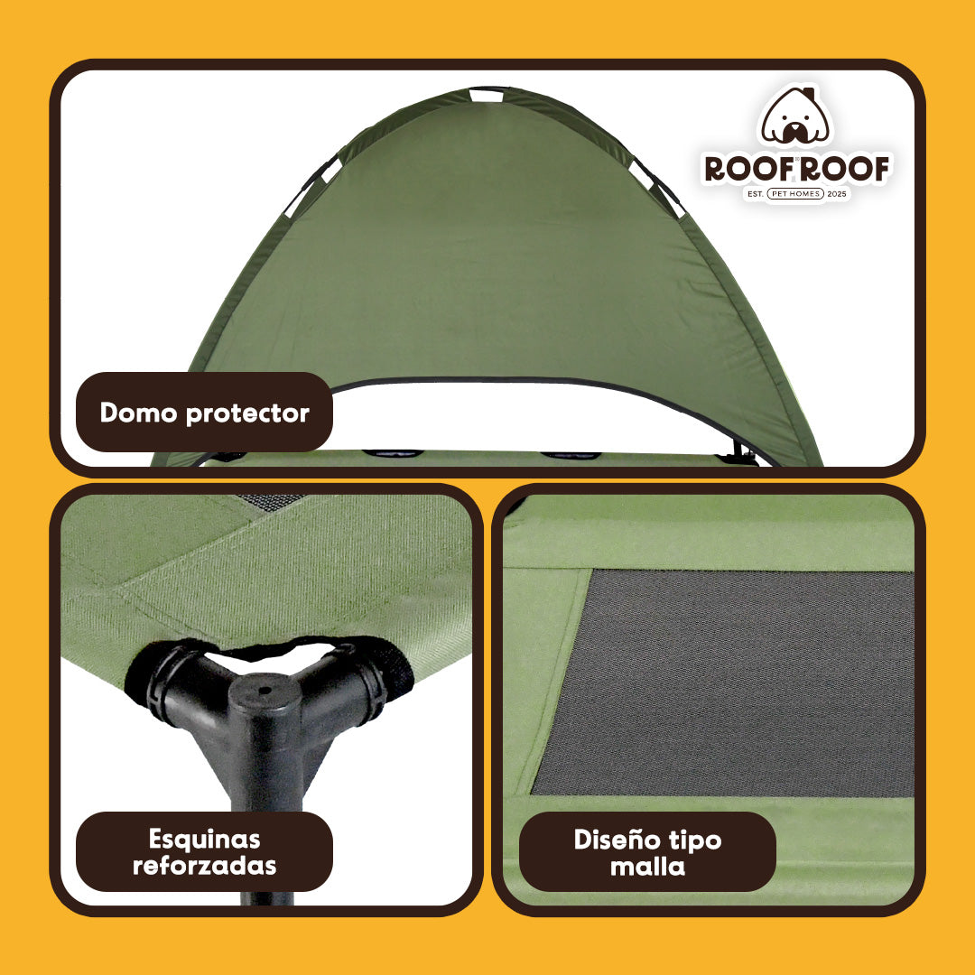 Cama Elevada con Toldo para perro, portátil