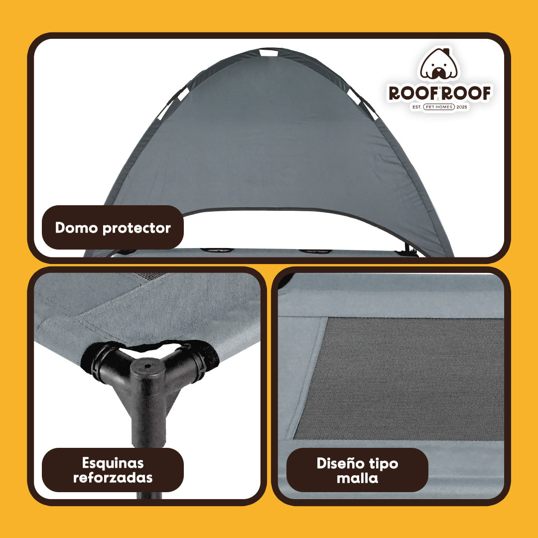 Cama Elevada con Toldo para perro, portátil