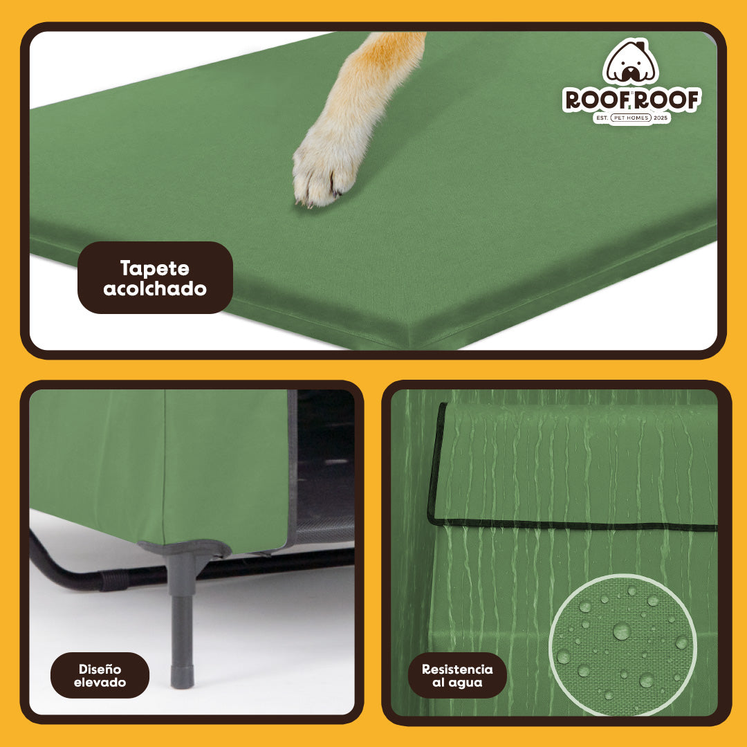 Casa campaña para perros portátil, piso elevado