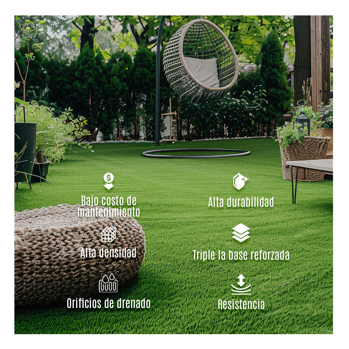 Pasto Sintético Artificial Premium Level Home 35 Mm