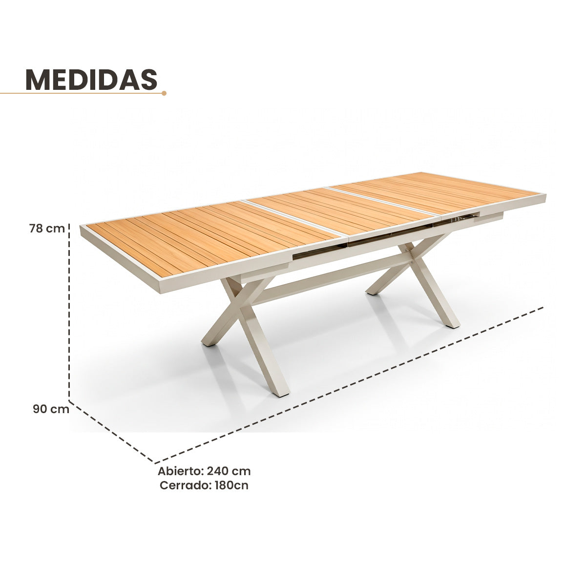 Mesa de Aluminio Extensible Piazza