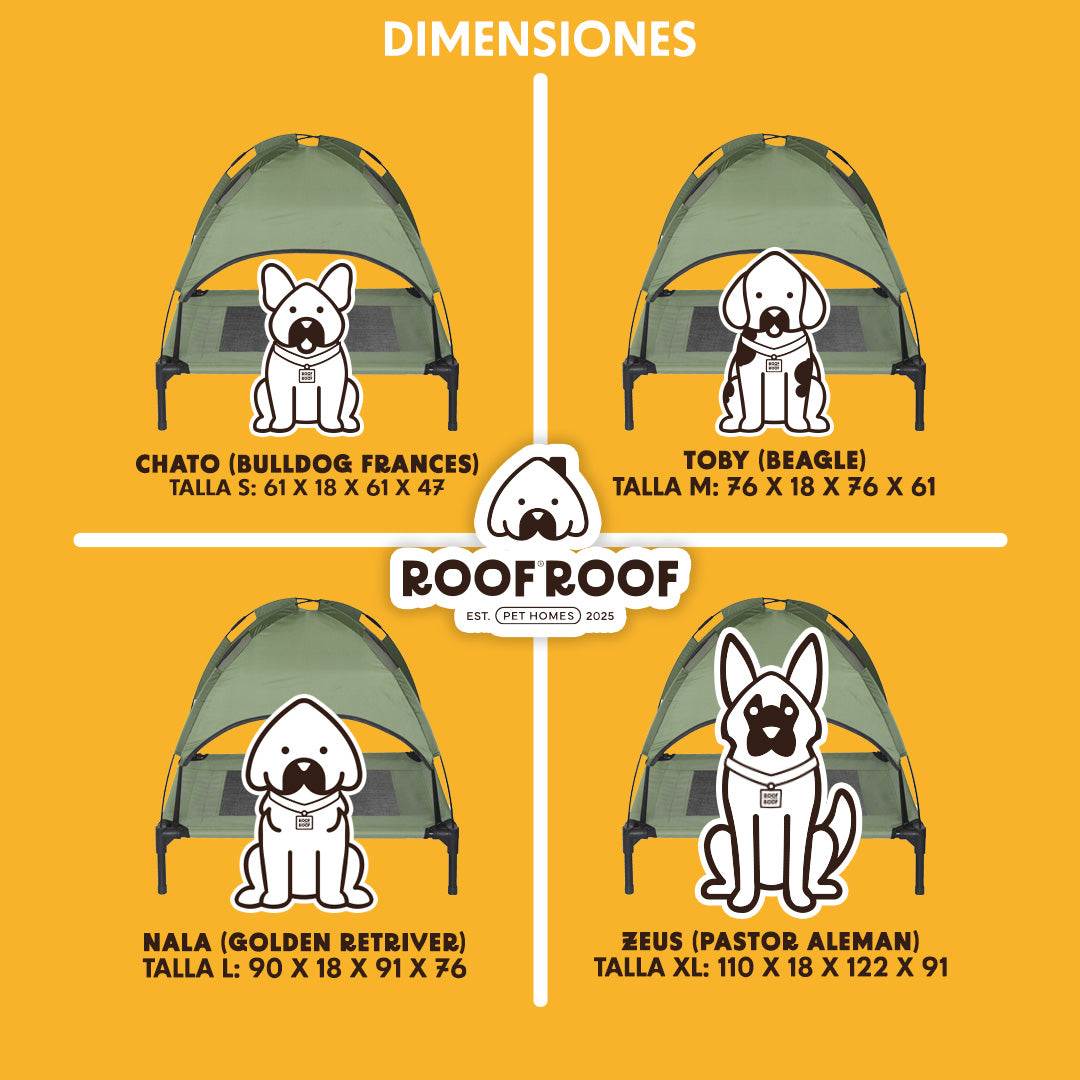 Cama Elevada con Toldo para perro, portátil