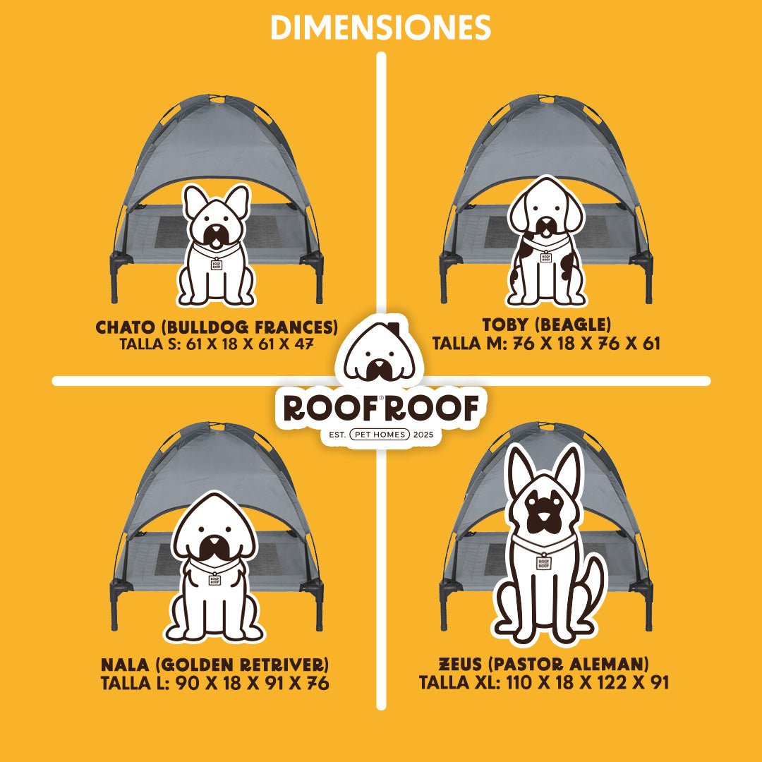 Cama Elevada con Toldo para perro, portátil