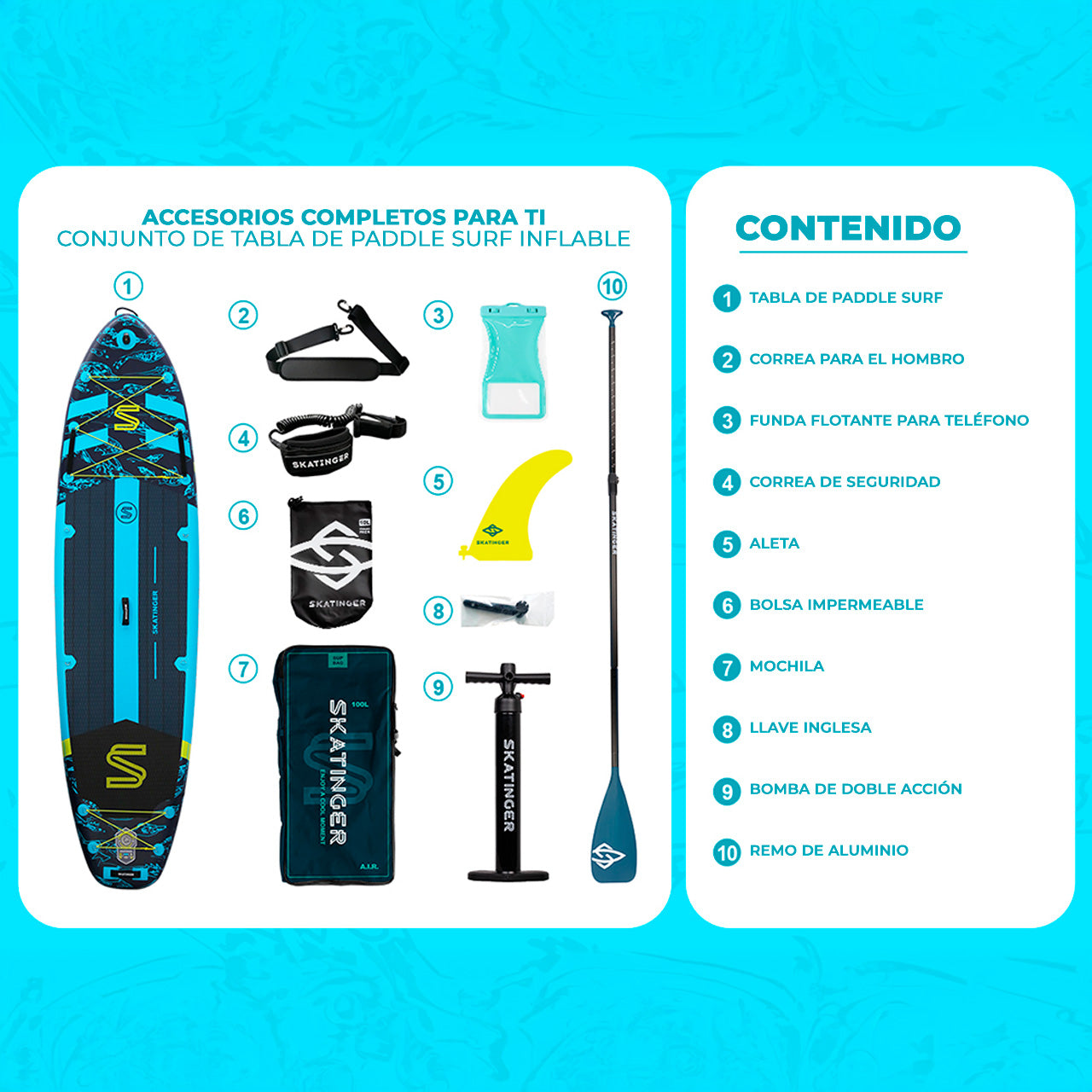 Paddle Board Inflable Asiaticus 11’6” con Accesorios