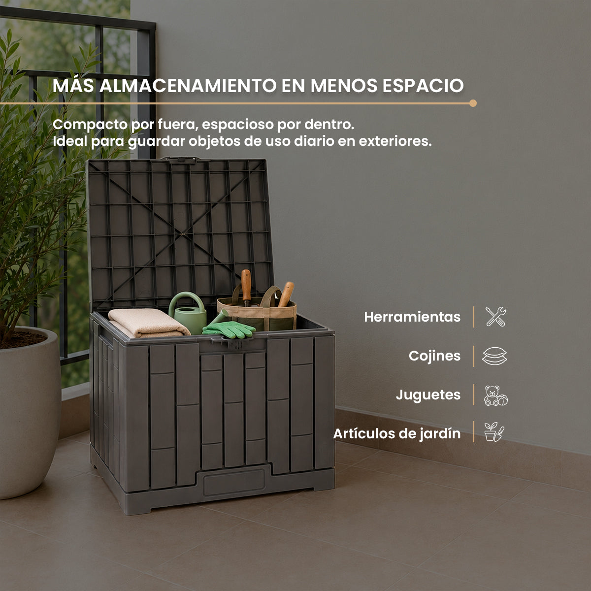Baúl Organizador Gris de Plástico Gris