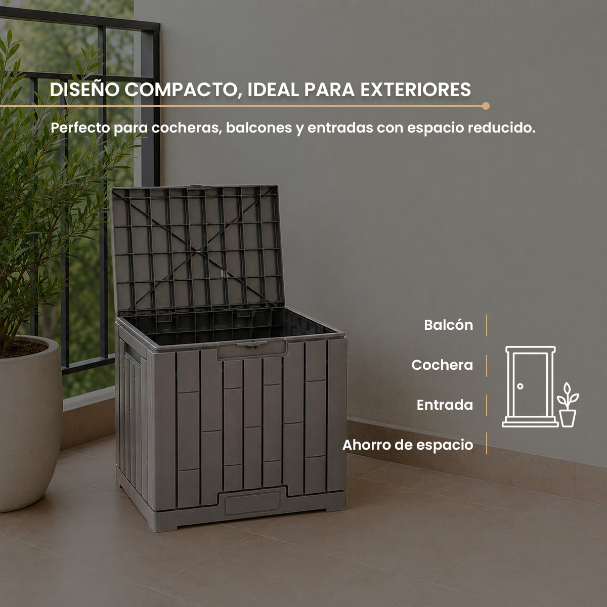 Baúl Organizador Gris de Plástico Gris