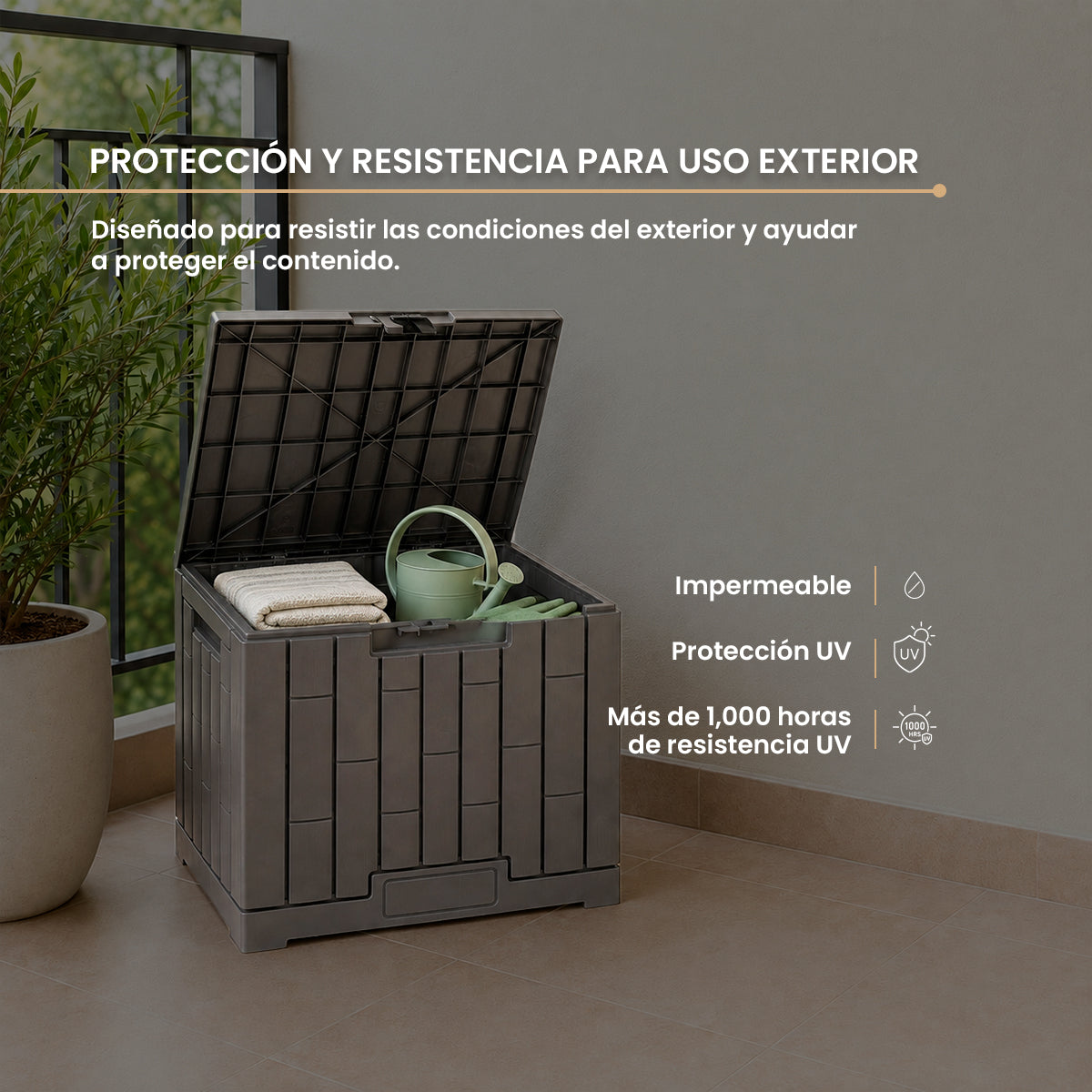 Baúl Organizador Gris de Plástico Gris