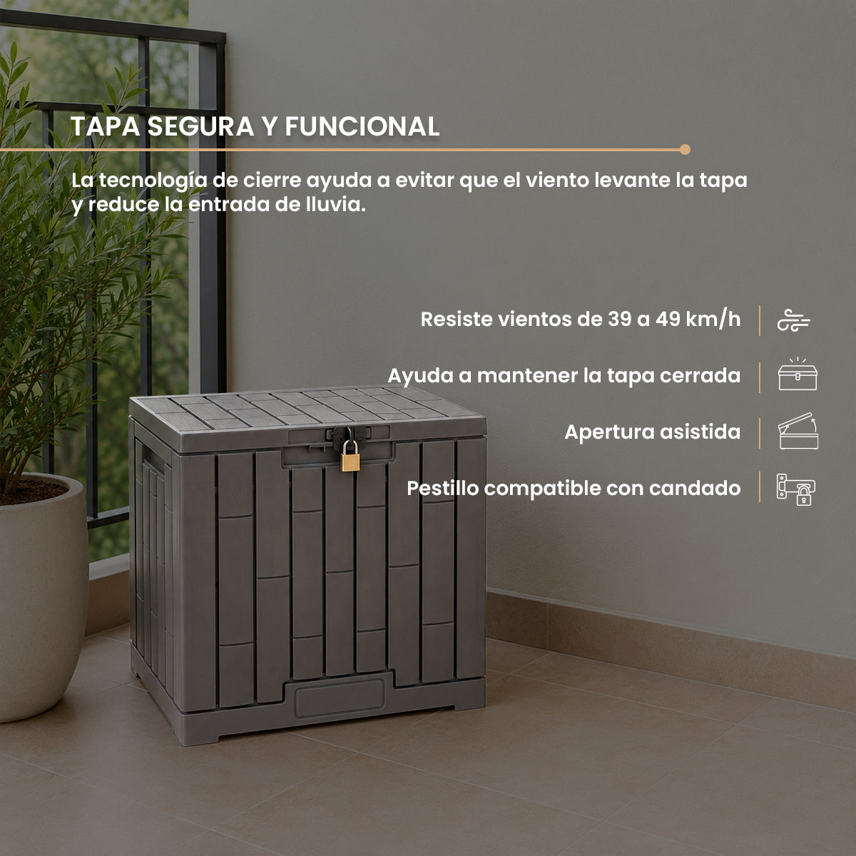 Baúl Organizador Gris de Plástico Gris