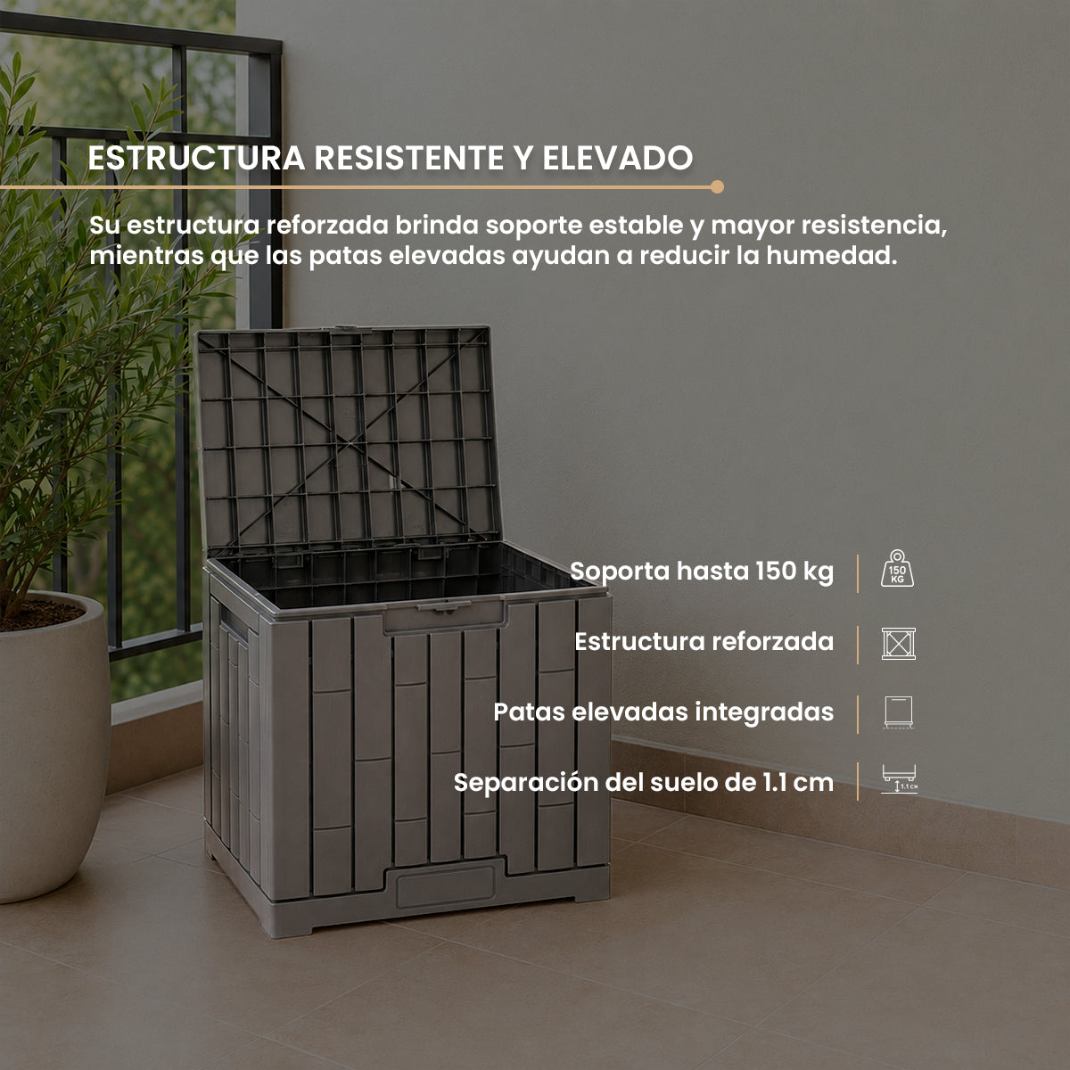 Baúl Organizador Gris de Plástico Gris
