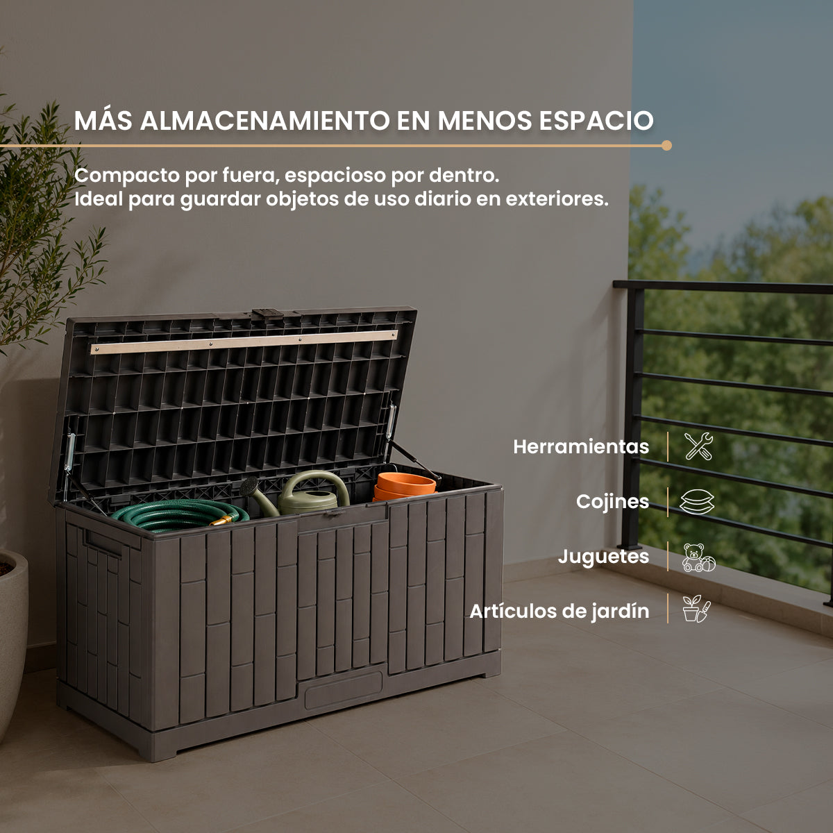Baúl Organizador Gris de Plástico Gris