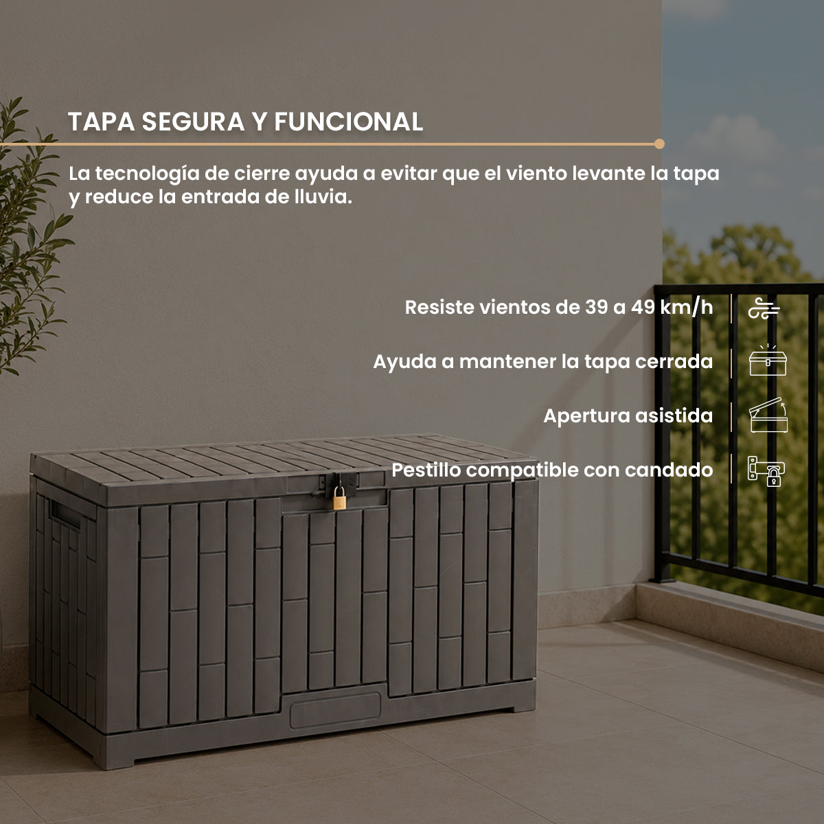 Baúl Organizador Gris de Plástico Gris