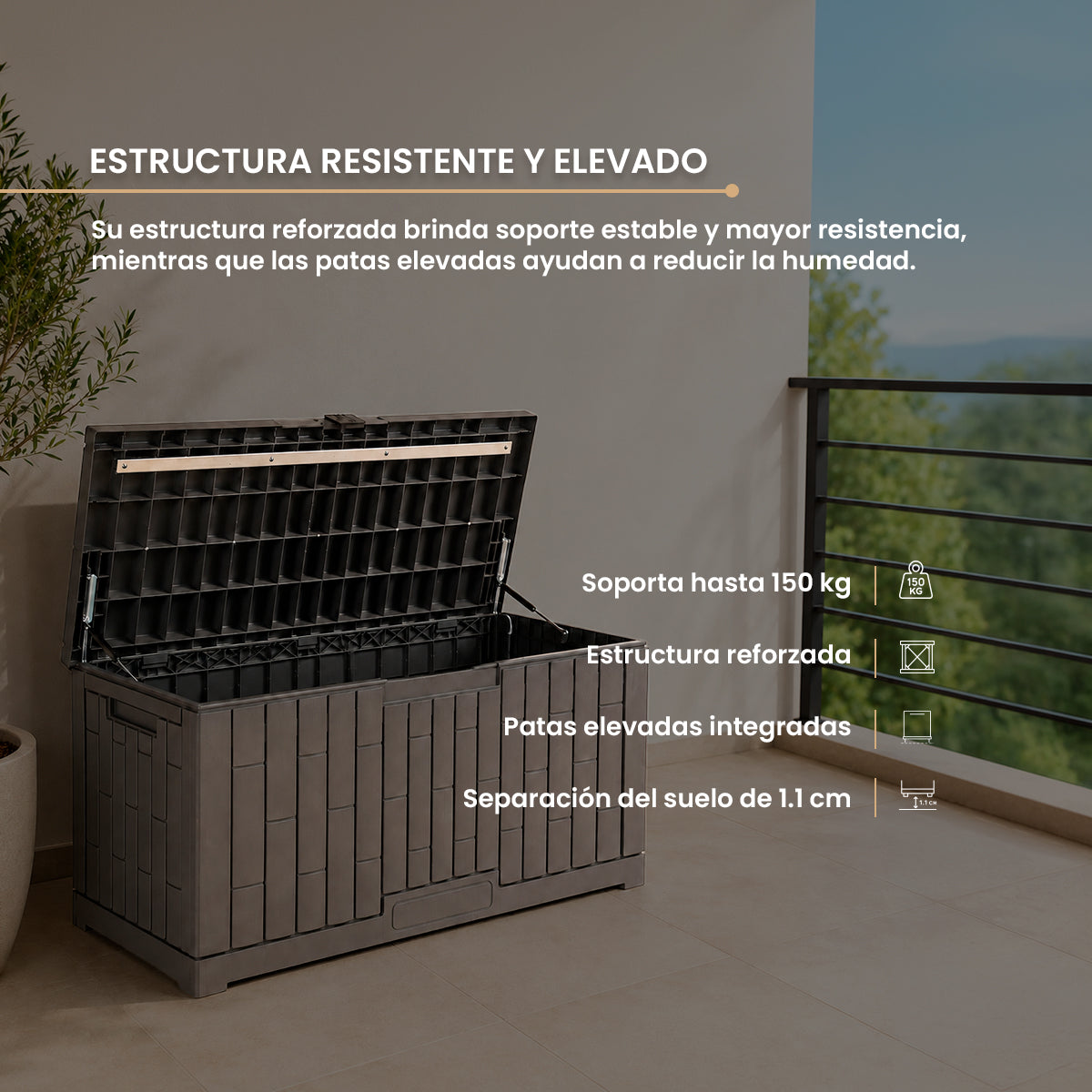 Baúl Organizador Gris de Plástico Gris