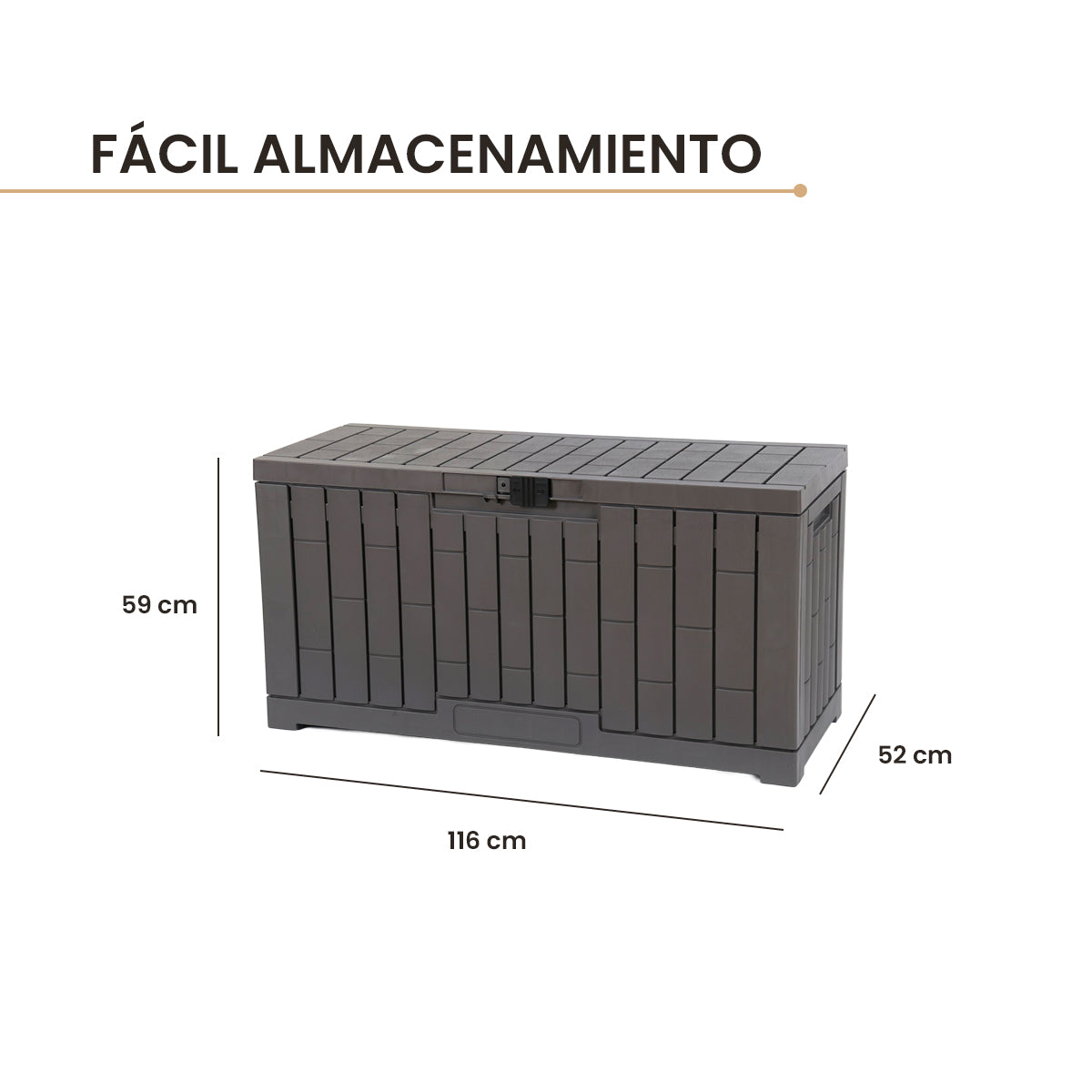 Baúl Organizador Gris de Plástico Gris