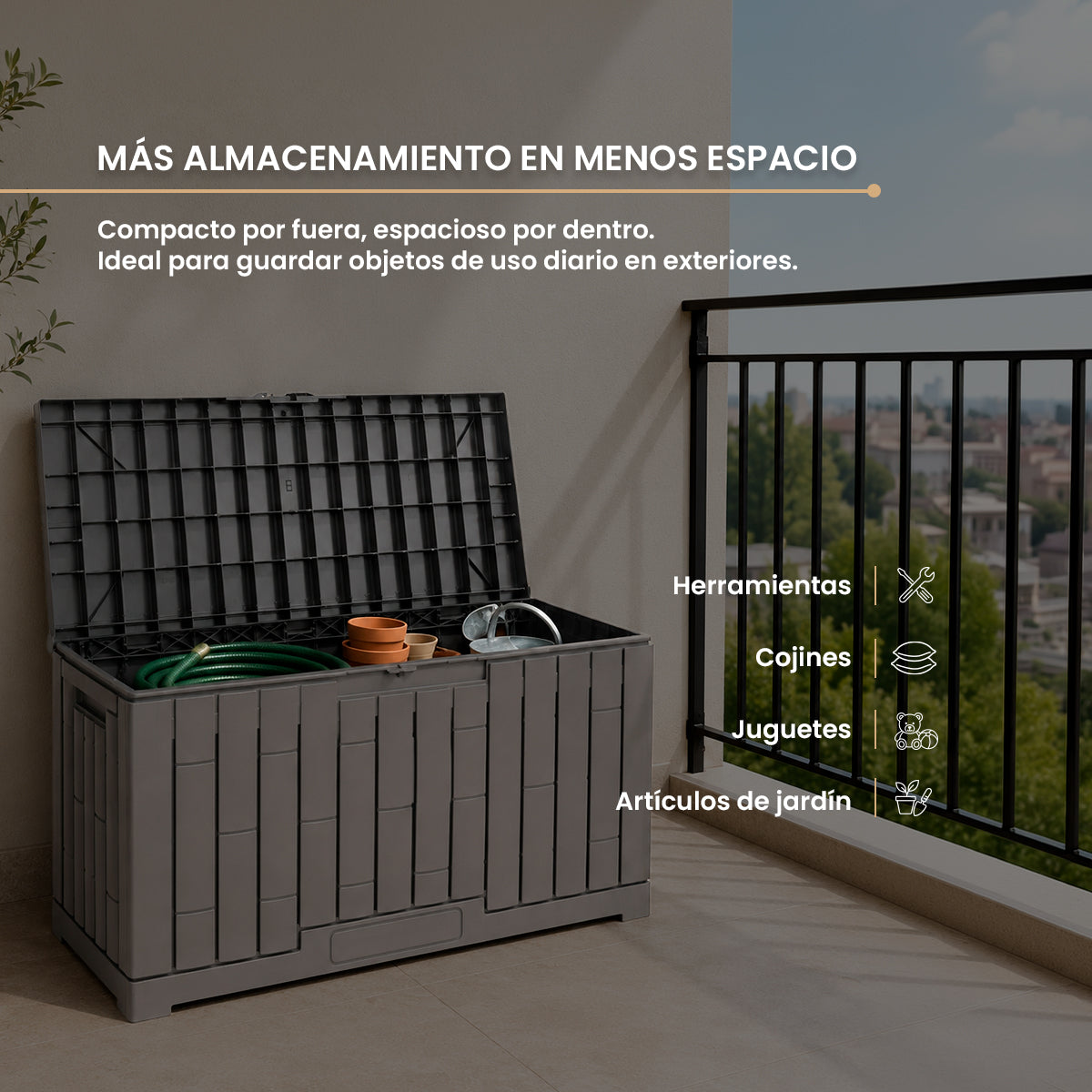Baúl Organizador Gris de Plástico Gris