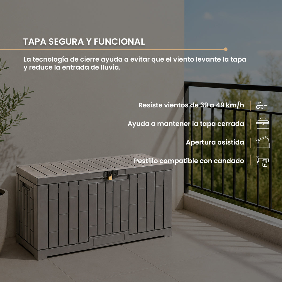 Baúl Organizador Gris de Plástico Gris