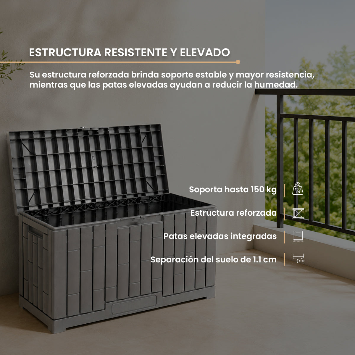 Baúl Organizador Gris de Plástico Gris