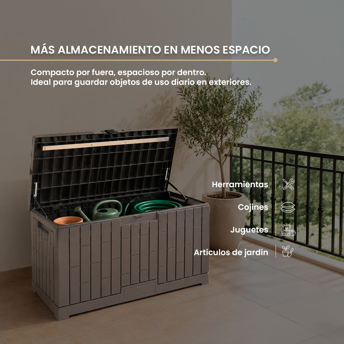Baúl Organizador Gris de Plástico Gris