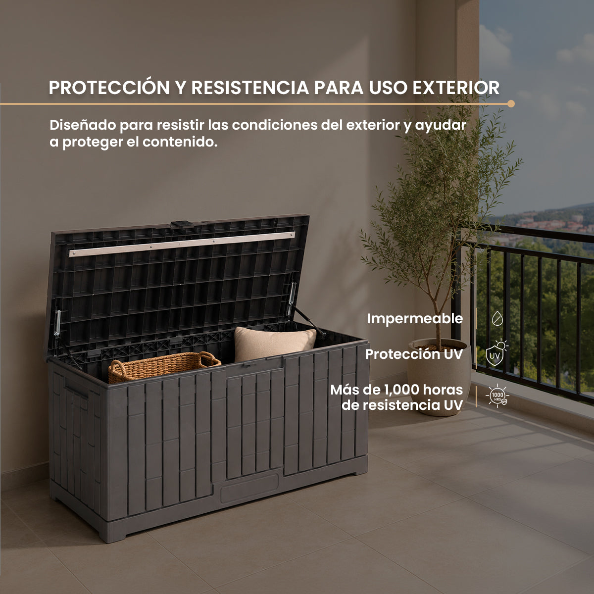 Baúl Organizador Gris de Plástico Gris