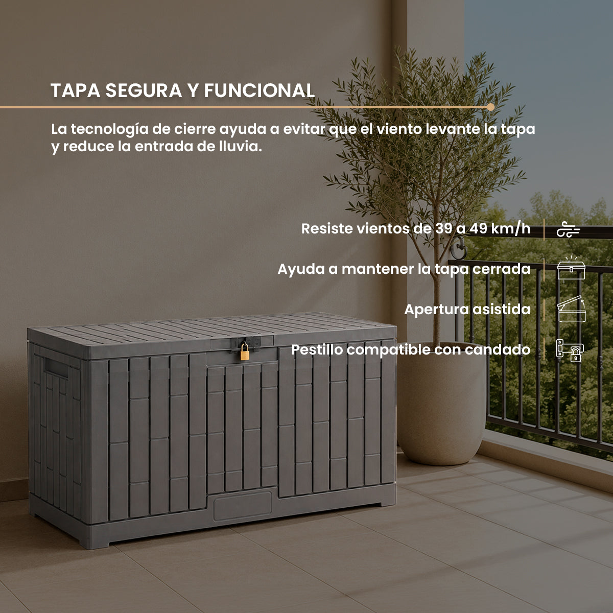 Baúl Organizador Gris de Plástico Gris