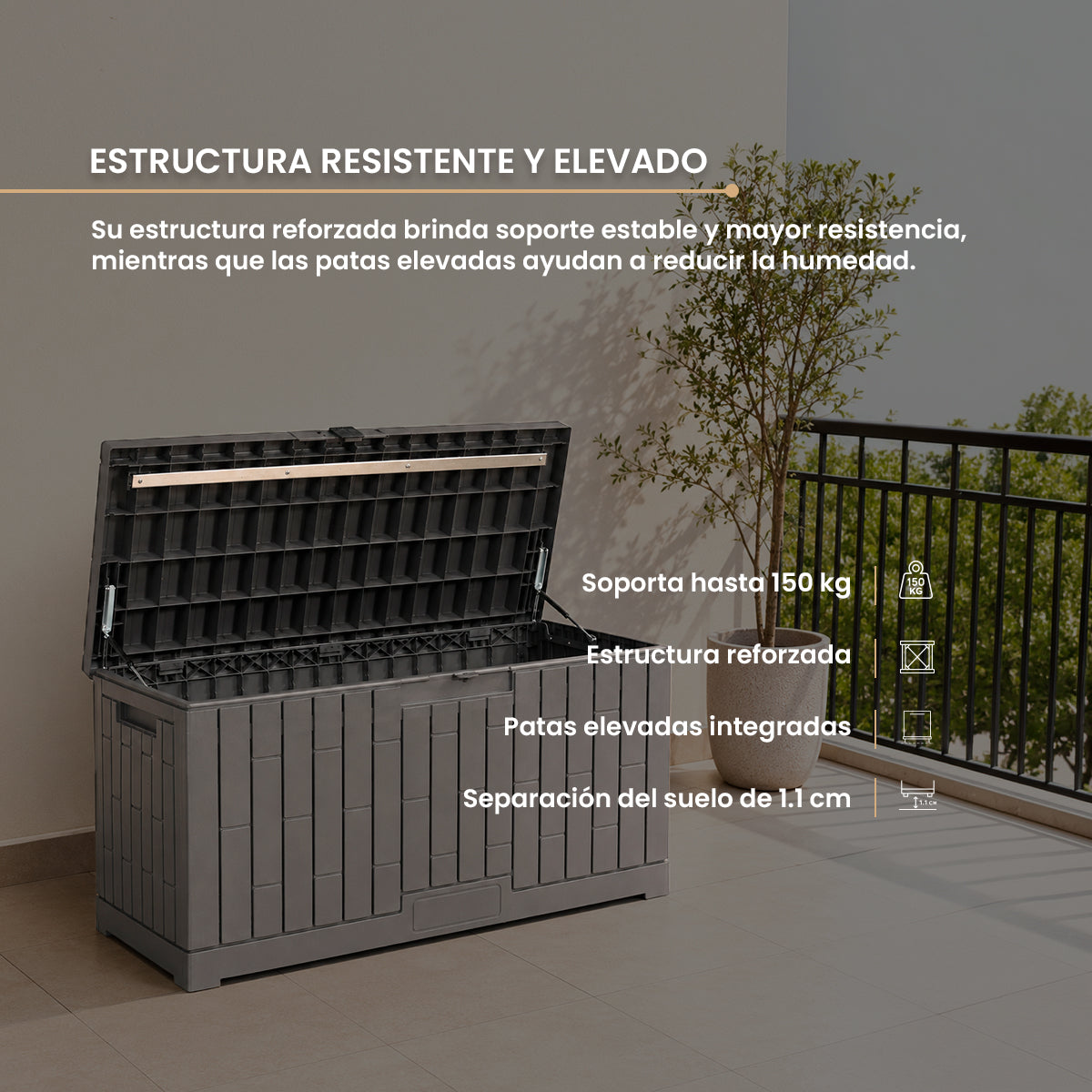 Baúl Organizador Gris de Plástico Gris
