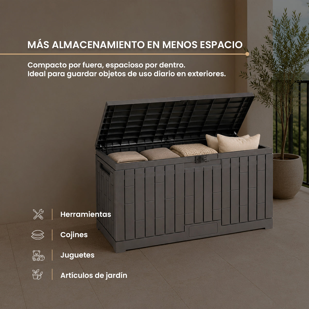 Baúl Organizador Gris de Plástico Gris