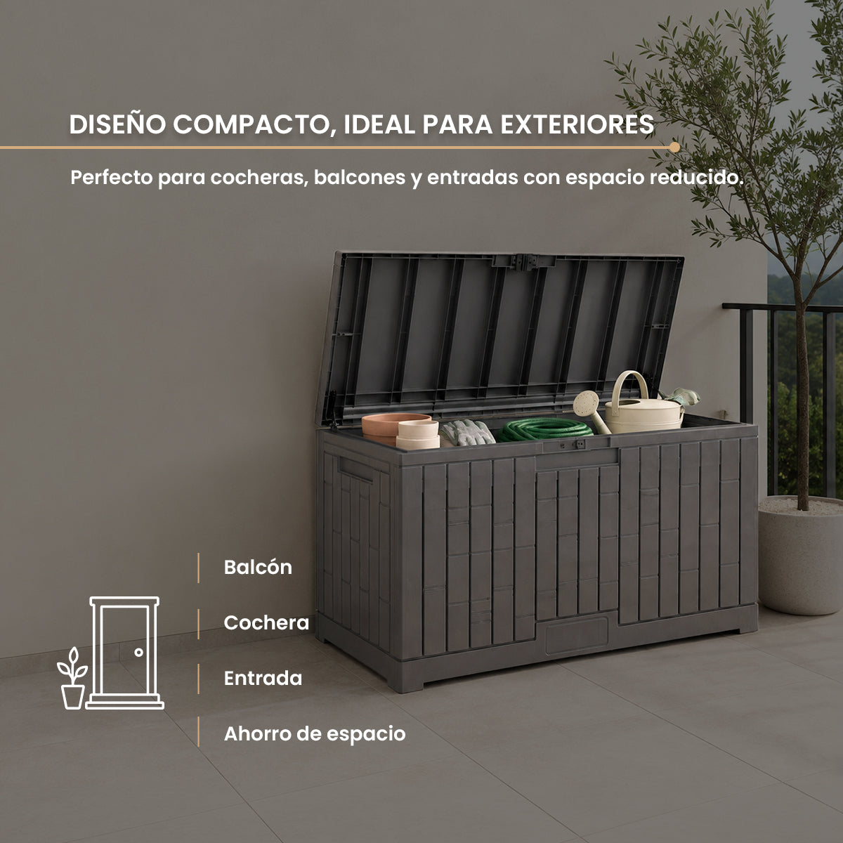 Baúl Organizador Gris de Plástico Gris