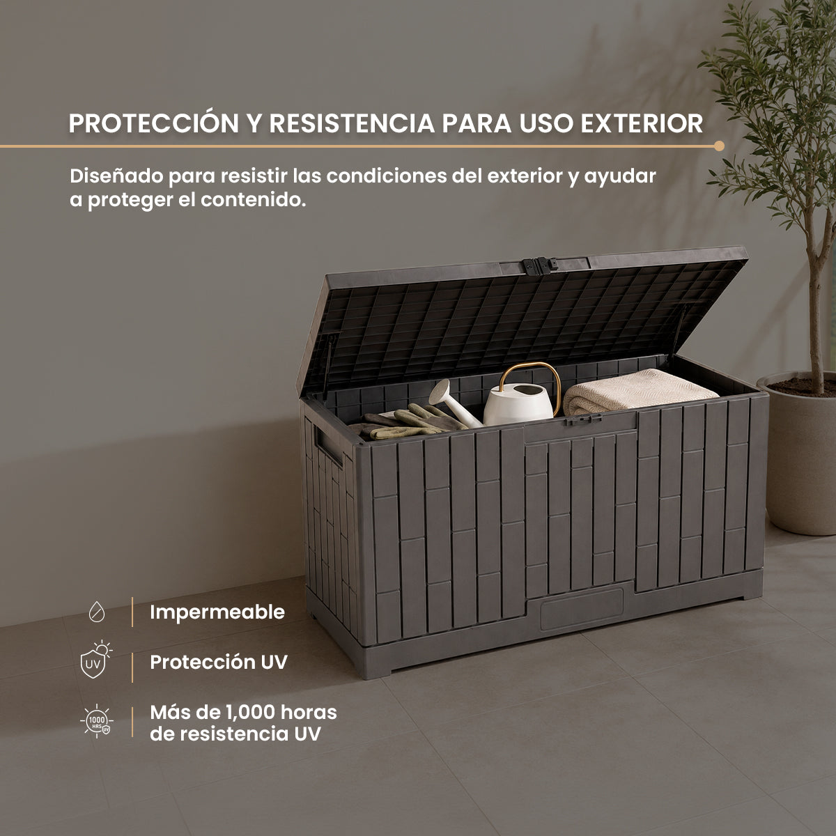 Baúl Organizador Gris de Plástico Gris