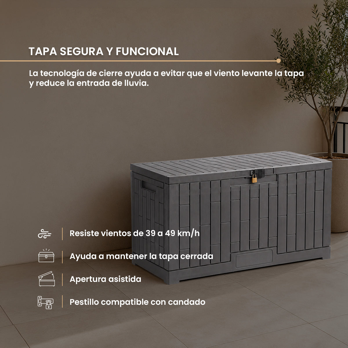 Baúl Organizador Gris de Plástico Gris