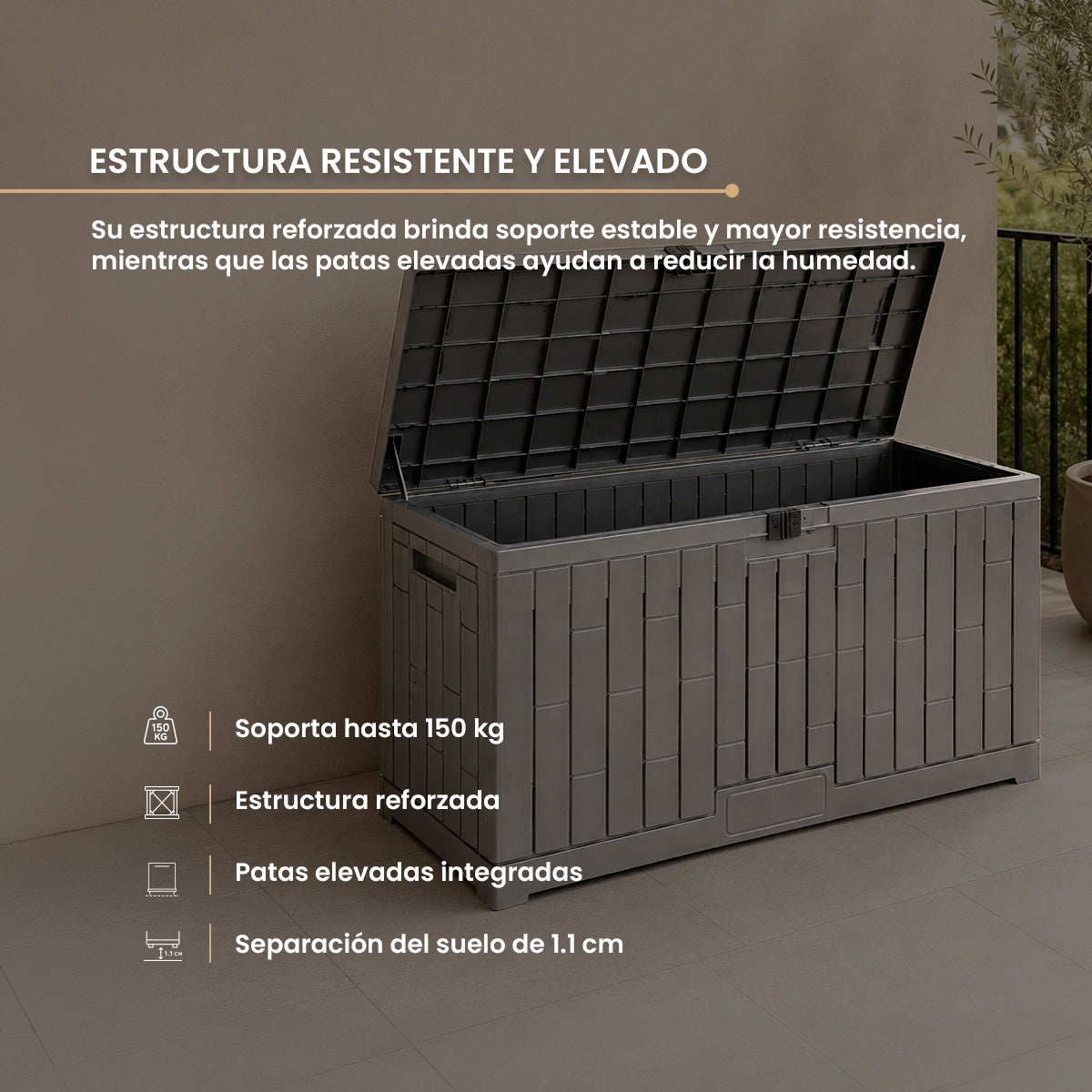 Baúl Organizador Gris de Plástico Gris