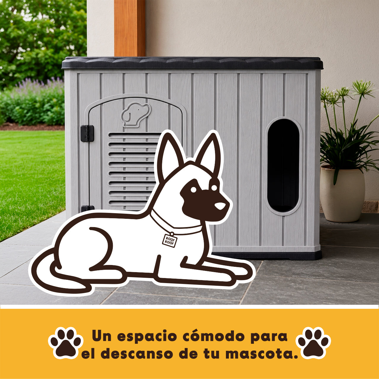 Casa para Perro Bunker Extra Grande Gris
